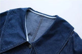 New Long Sleeve Button loose Denim Midi Dress Women