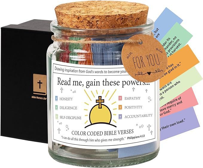 Bible Verses In A Jar – 90 Scripture Cards Glass Jar (Colours A, B, C)