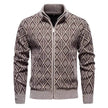 2025 Fall Winter Men Fleece-lined Thick Stand Collar Sweater Cardigan for men