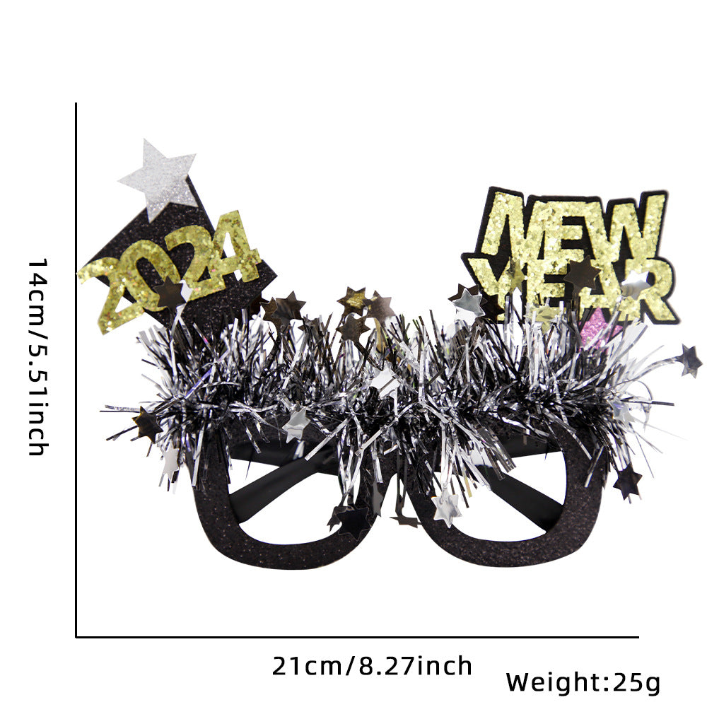 New Year Party Photo Prop Glasses Set – Funny NYE Novelty Glasses & Hats