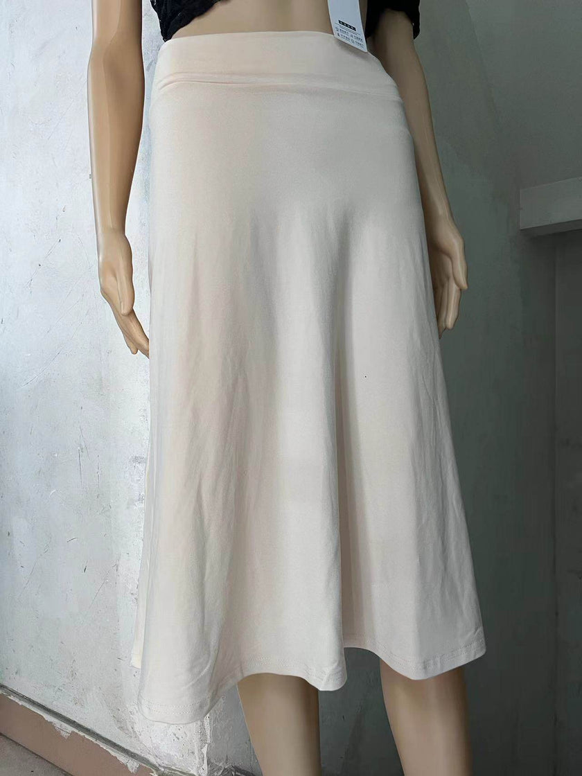 Women's casual High Waist flared Midi Skirt