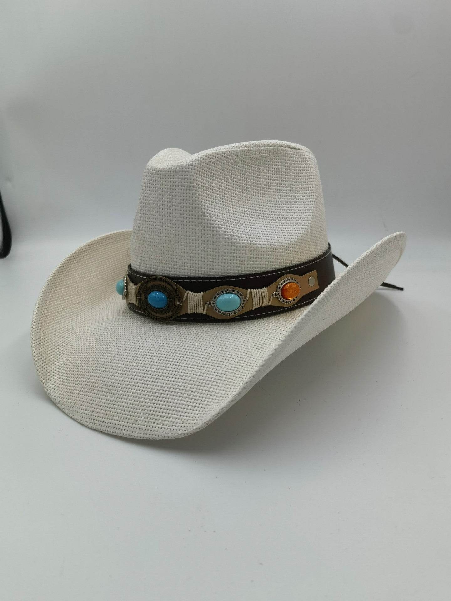 Summer Outdoor Ethnic Style Felt and Straw Cowboy Hat