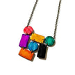 Abstract Geometric Jewelry Set, Statement Necklace & Earrings, Post or Clip On