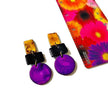 Abstract Geometric Jewelry Set, Statement Necklace & Earrings, Post or Clip On