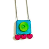 Abstract Neon Statement Necklace & Earrings Set, Handmade Polymer Clay