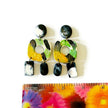 Abstract Statement Earrings in Fluid Art Style