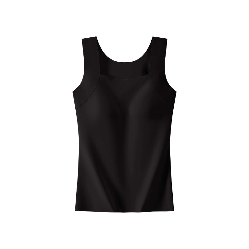 Women's Seamless Thermal Vest – Built-In Bra, Nylon, S–6XL | Multiple Colours
