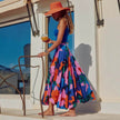 Bohemian Floral Pleated Maxi Skirt | Vintage A-Line Skirt for Women