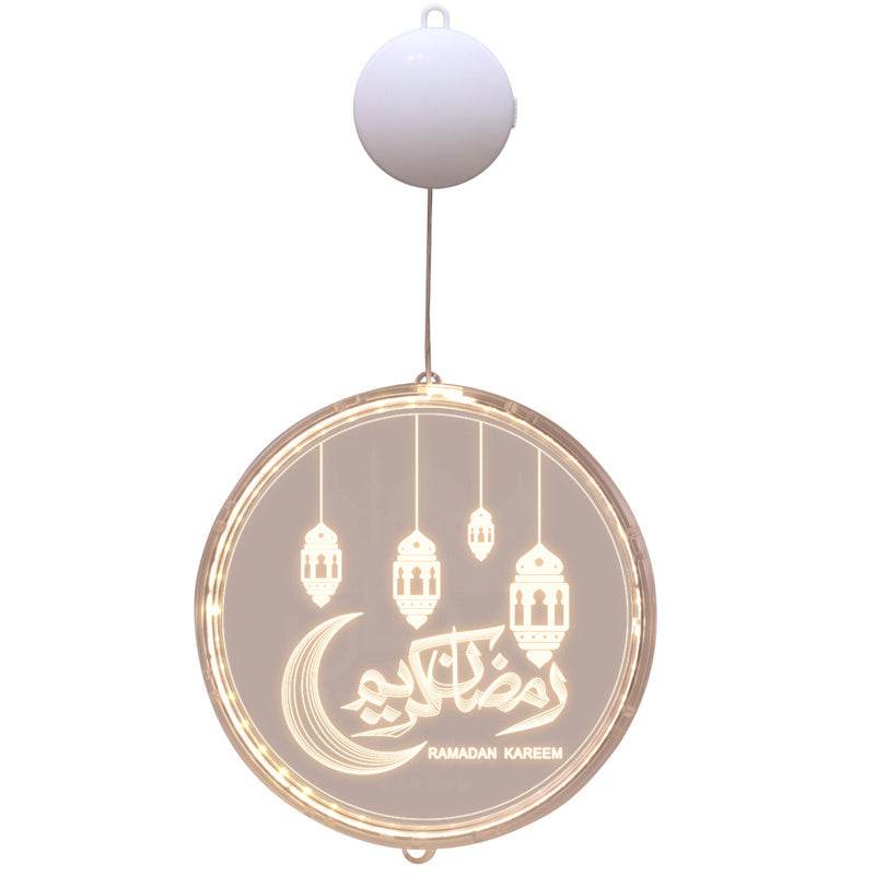 Acrylic Moon Castle Eid Al Fitr Ramadan Hanging Lamp Battery