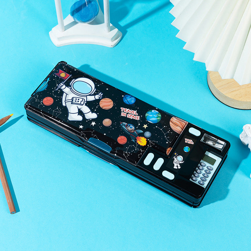 Kawaii Multifunctional Pencil Box with Calculator & Sharpener – Large Capacity