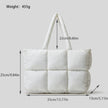 Soft Down Quilted Puffer Tote Handbag for Women – Cotton-Filled | White & Black