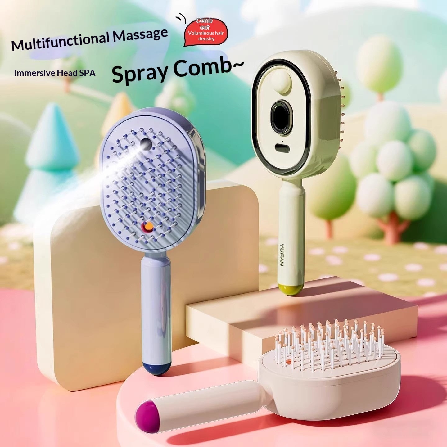 Mist Spray Airbag Massage Comb – Electric Hair Nourishing Brush with Essential Oil Atomization