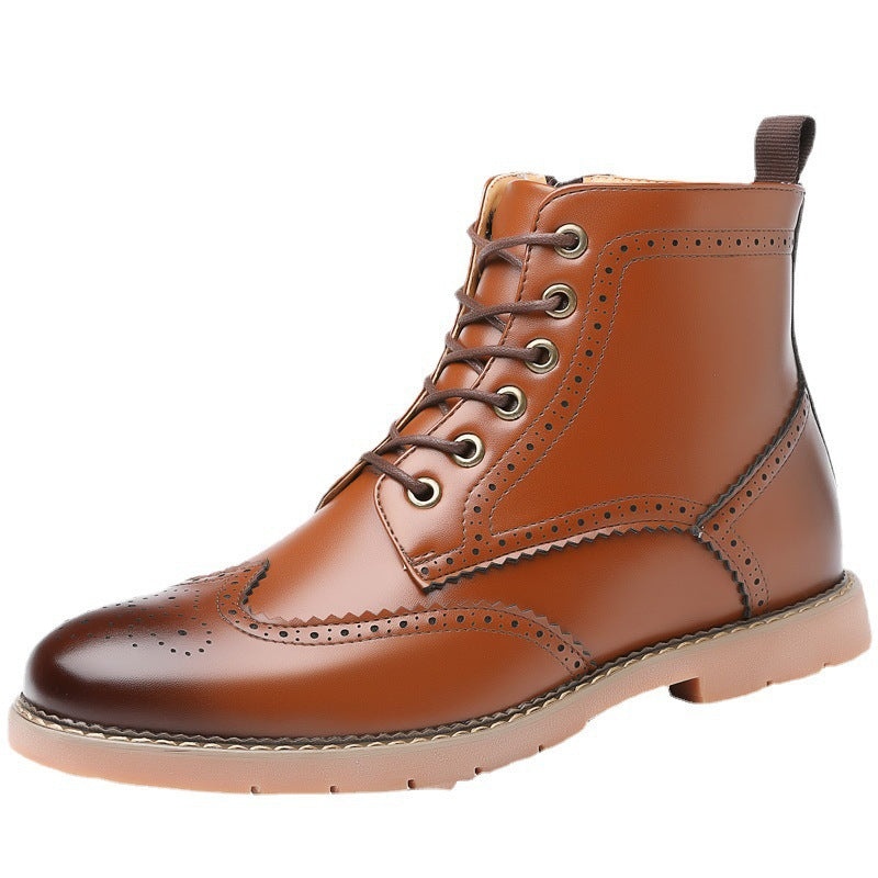 Men's British Martin Boots – High-Top Business Casual Leather Shoes