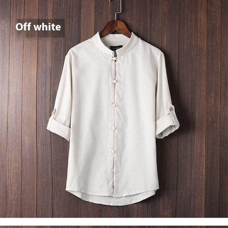 Men's Linen Vintage Plus Size Shirt