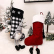 Red And Black Plaid Hanging Feet Stockings Christmas