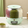 360° Rotating Rice & Grain Storage Container – Sealed Cereal Dispenser with Moisture-Proof Design