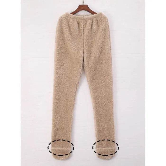 Women Coral Fleece Socks Leggings Winter Warm Sleepwear Ankles Knees Guard Women Home Pants Thick Pajamas Pant