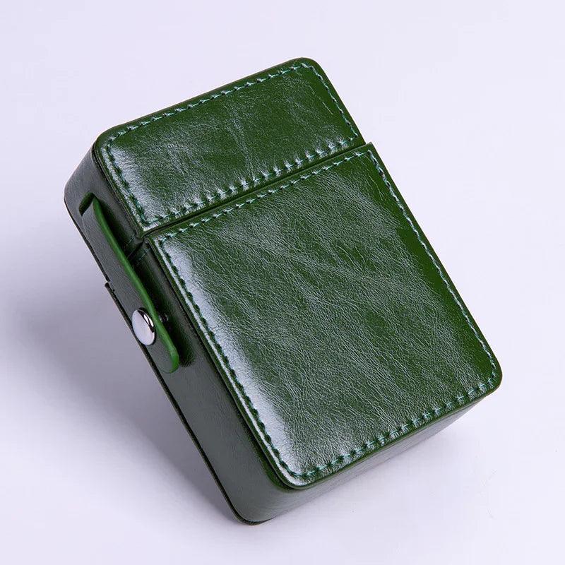 Bag Metal Clip Leather Cigarette Flip Cigarette Case