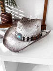 Summer Outdoor Ethnic Style Felt and Straw Cowboy Hat
