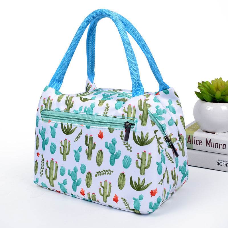 Portable Oxford Printed Insulated Tote Lunch Bag