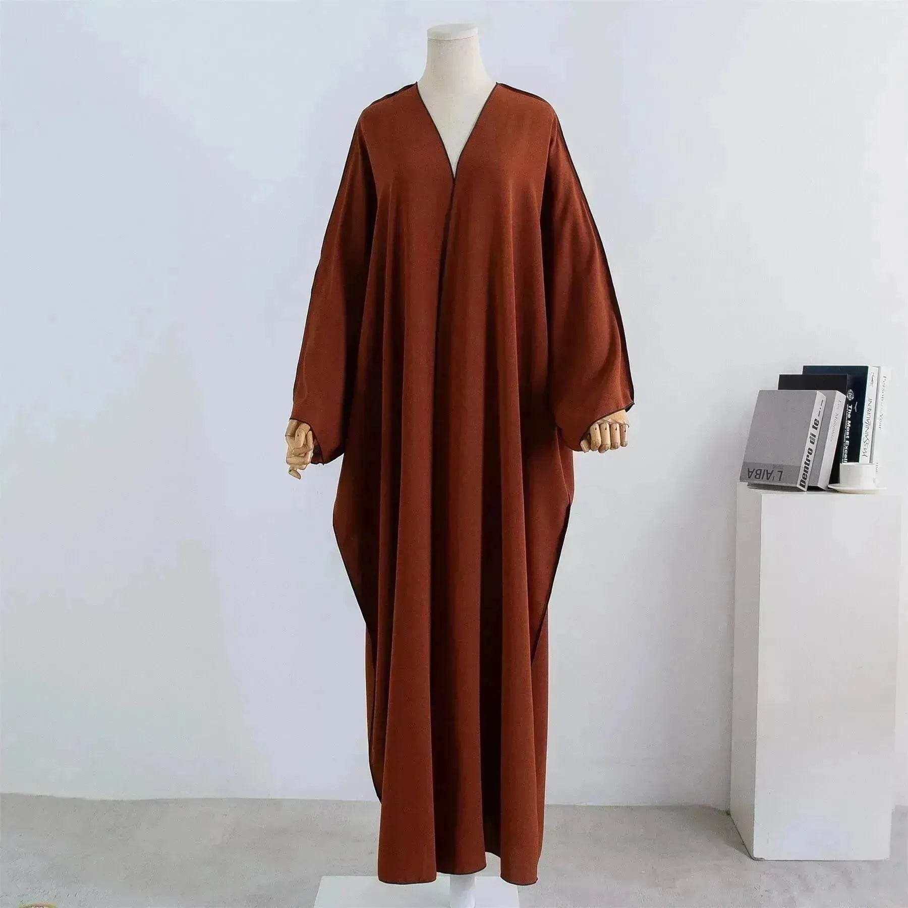 Acrylic Casual Cardigan Plus Size Robe Abaya Dress for Arab Dubai Turkey Middle East Women