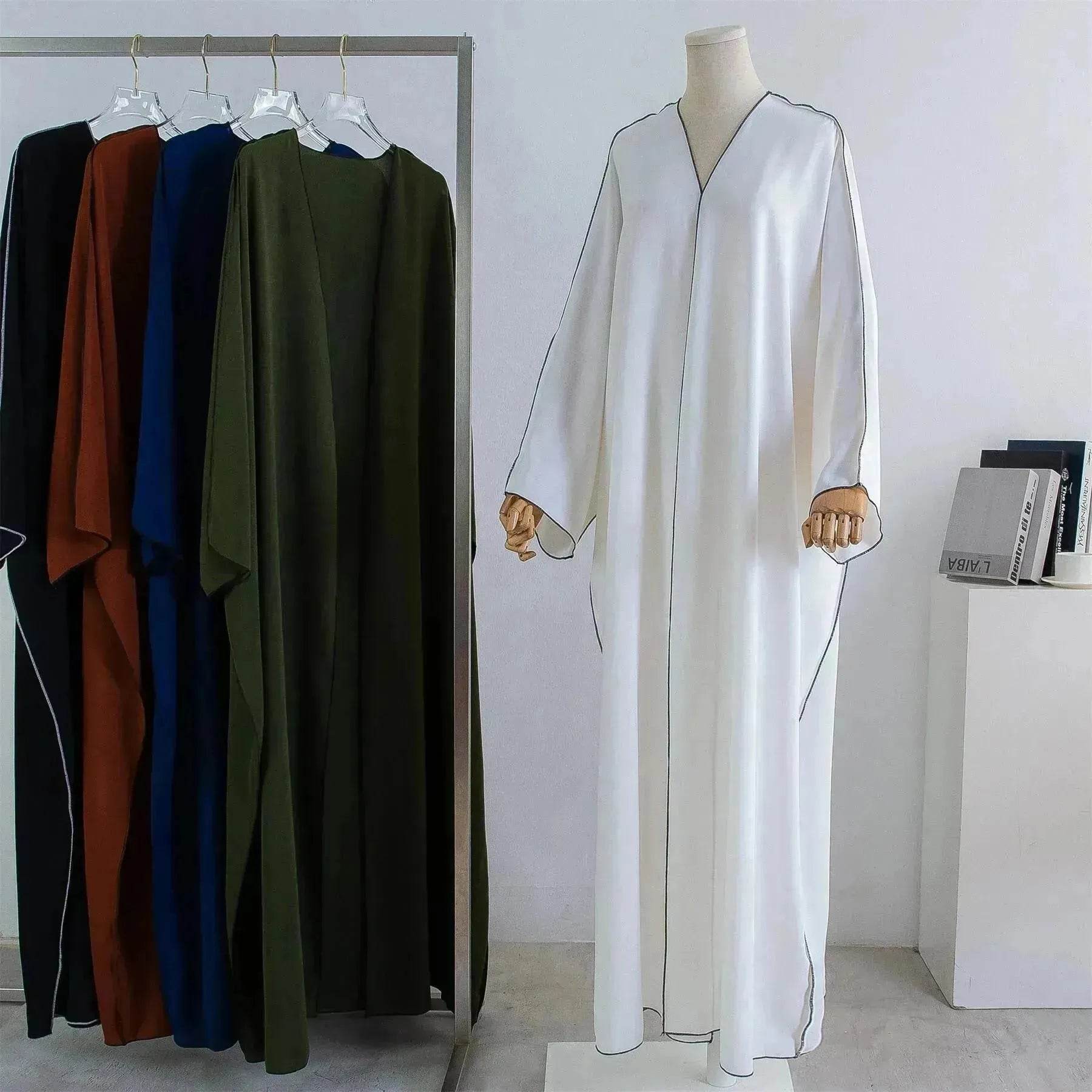 Acrylic Casual Cardigan Plus Size Robe Abaya Dress for Arab Dubai Turkey Middle East Women
