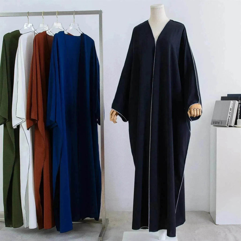 Acrylic Casual Cardigan Plus Size Robe Abaya Dress for Arab Dubai Turkey Middle East Women