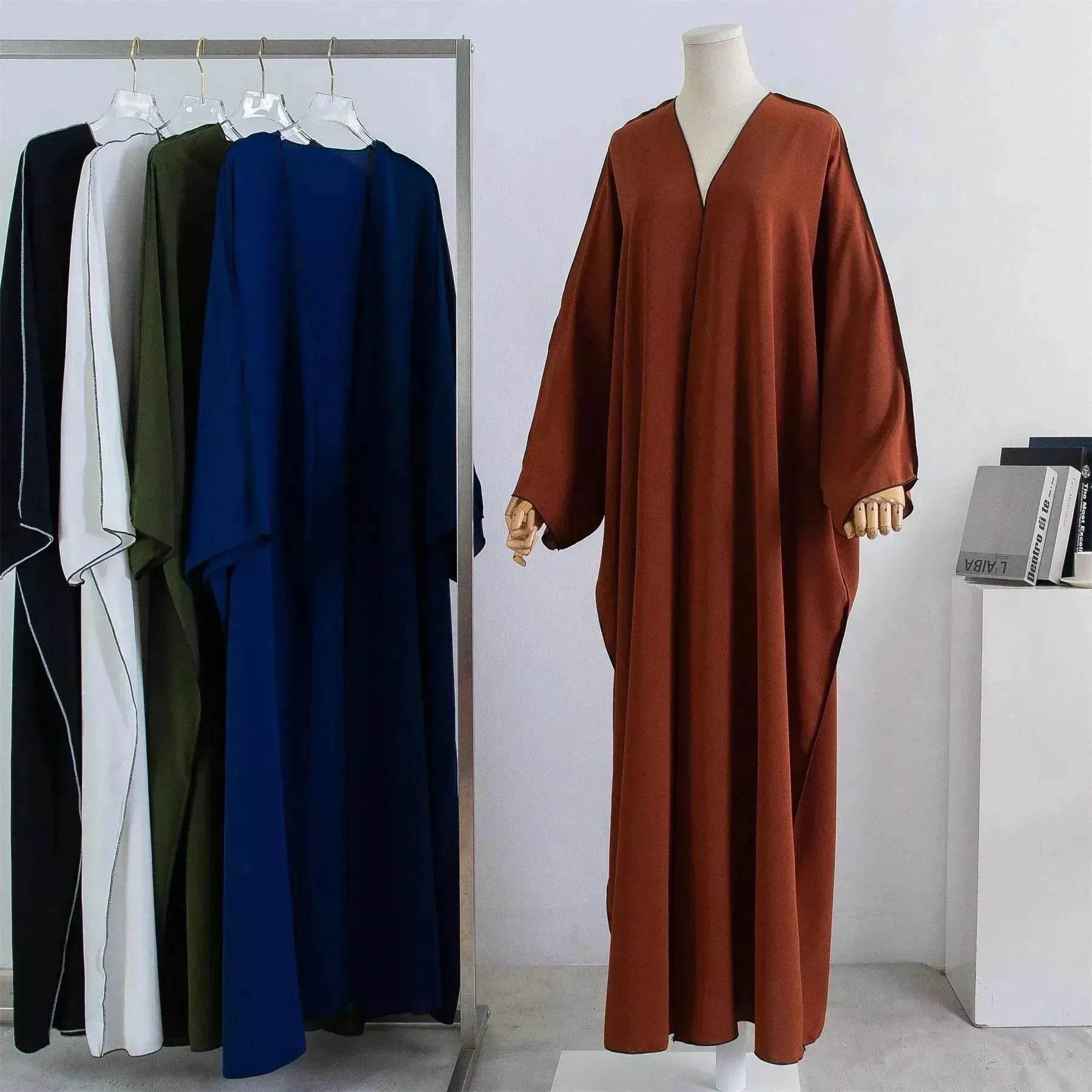Acrylic Casual Cardigan Plus Size Robe Abaya Dress for Arab Dubai Turkey Middle East Women