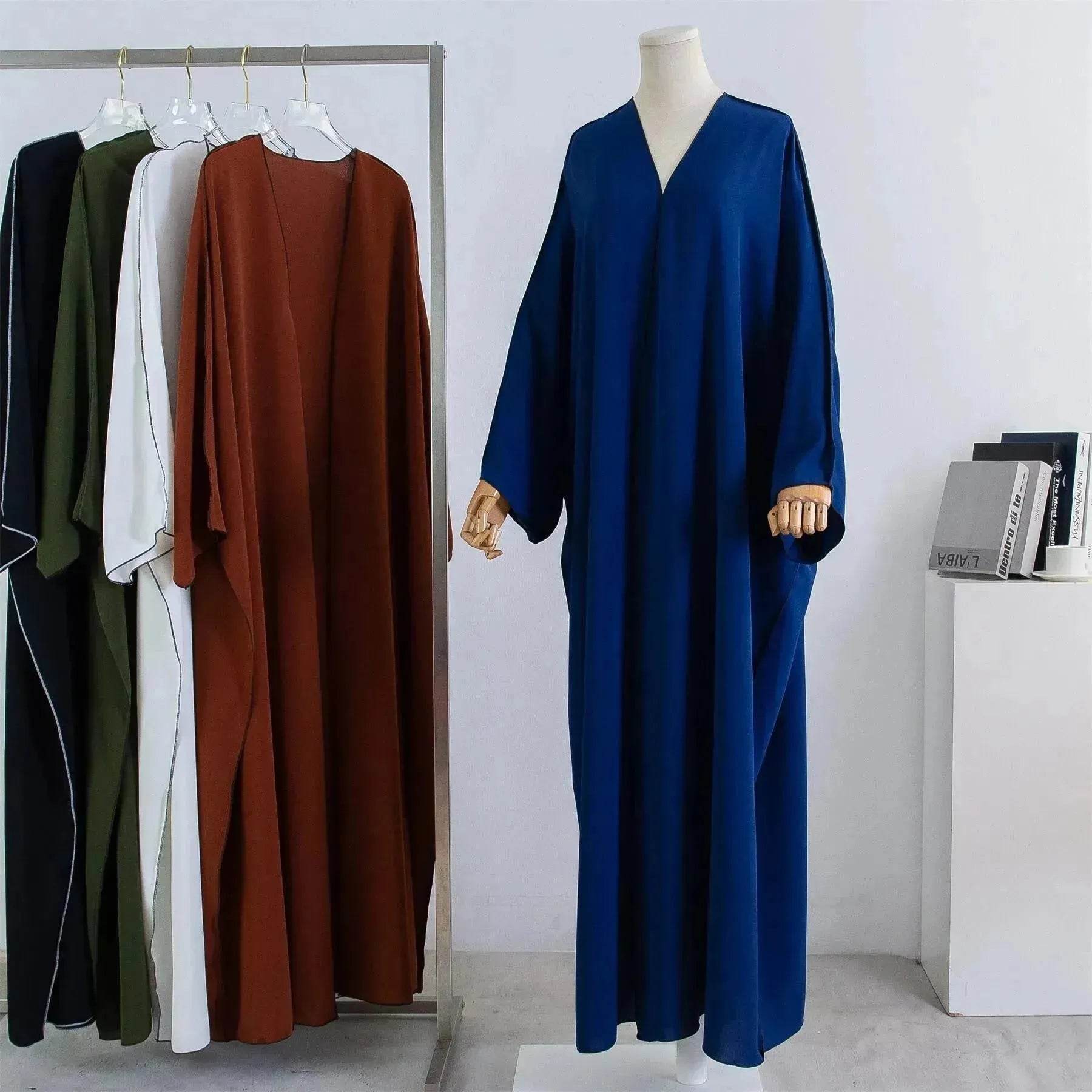 Acrylic Casual Cardigan Plus Size Robe Abaya Dress for Arab Dubai Turkey Middle East Women