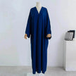 Acrylic Casual Cardigan Plus Size Robe Abaya Dress for Arab Dubai Turkey Middle East Women