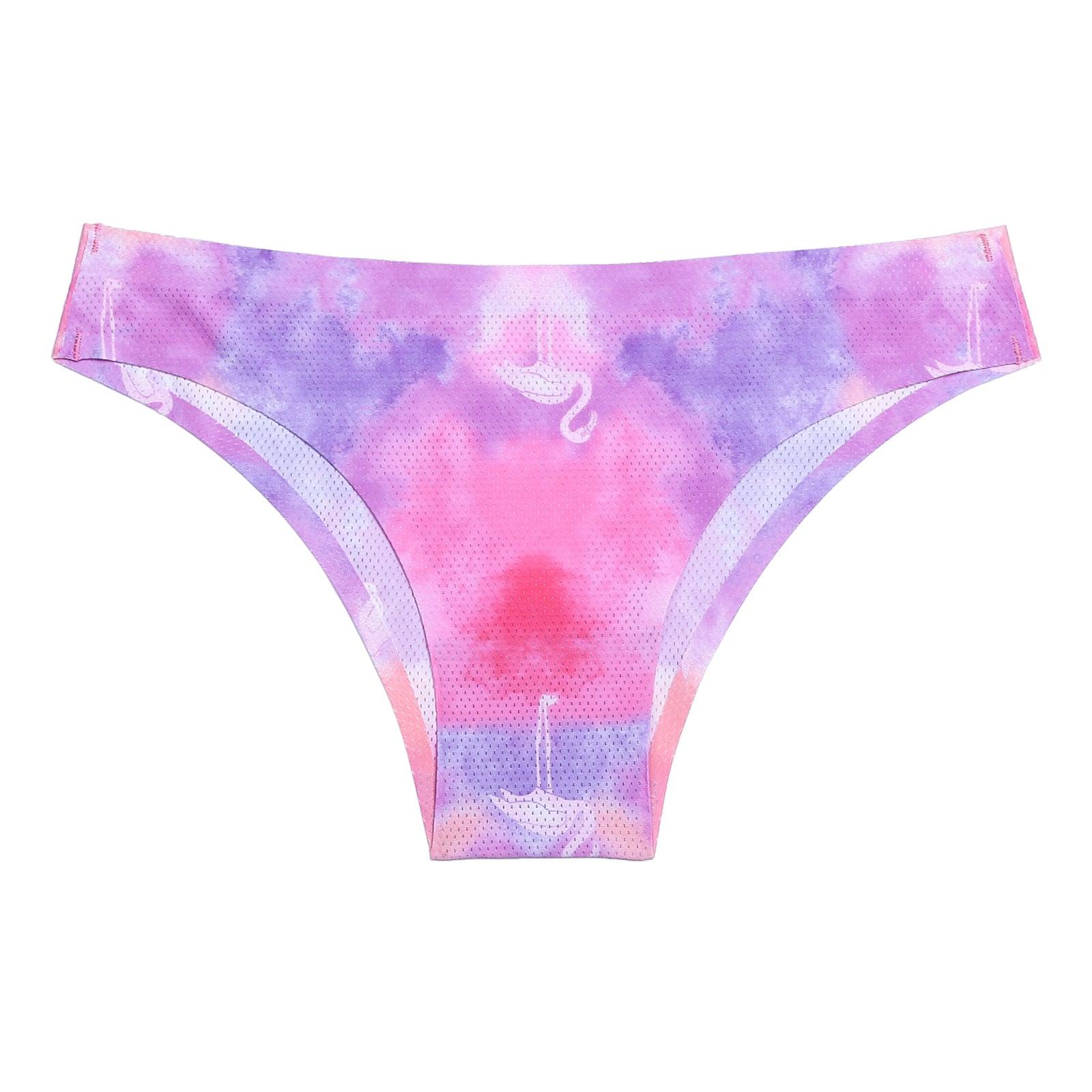 Women's Seamless Floral Print Low-Waist Briefs No-Trace Breathable
