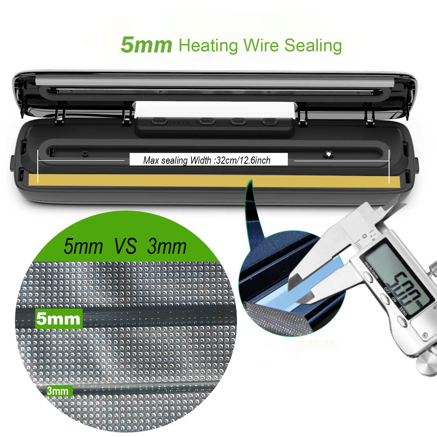 Rechargeable Vacuum Sealer Machine with 15 Bags Included, AU EU UK US Plug