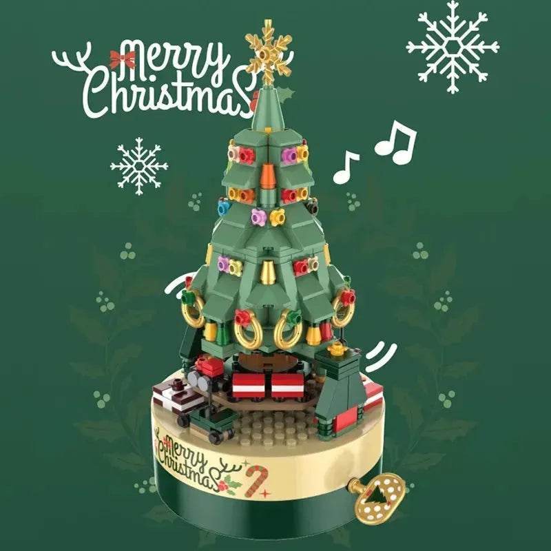 Black Friday deals Christmas Tree Blocks Spin Music Box Blocks