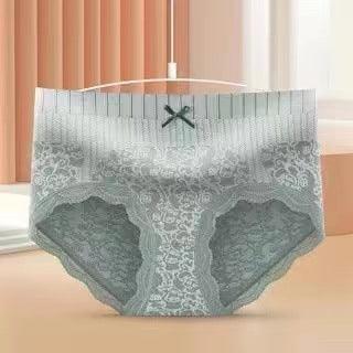 Women's Plus Size Nylon Lace Mid-Waist Slimming Briefs Shaping Underwear