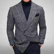 Men's Slim Fit Plaid Double-Breasted Blazer – Business Casual Jacket (2 Colors, S–XXXL)