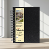 Spiral-bound Sketchbook with Black Faux Leather Cover, 110gsm