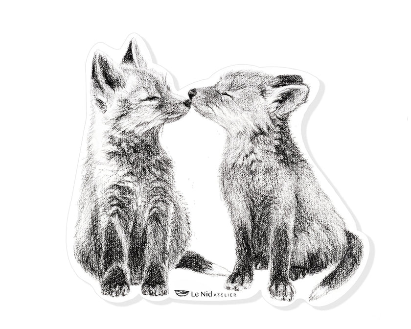Adorable Foxes Stickers for Water Bottle, Agenda or Computer