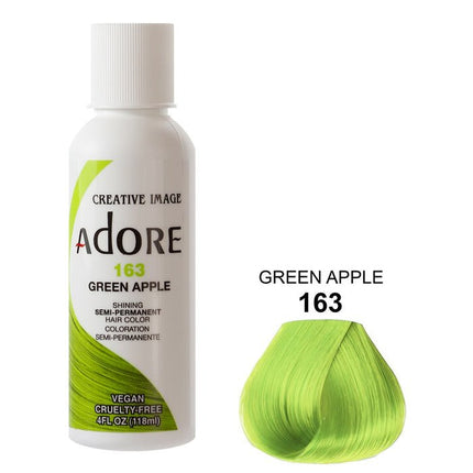 ADORE SEMI-PERMANENT HAIR COLOR - 163 GREEN APPLE 4OZ