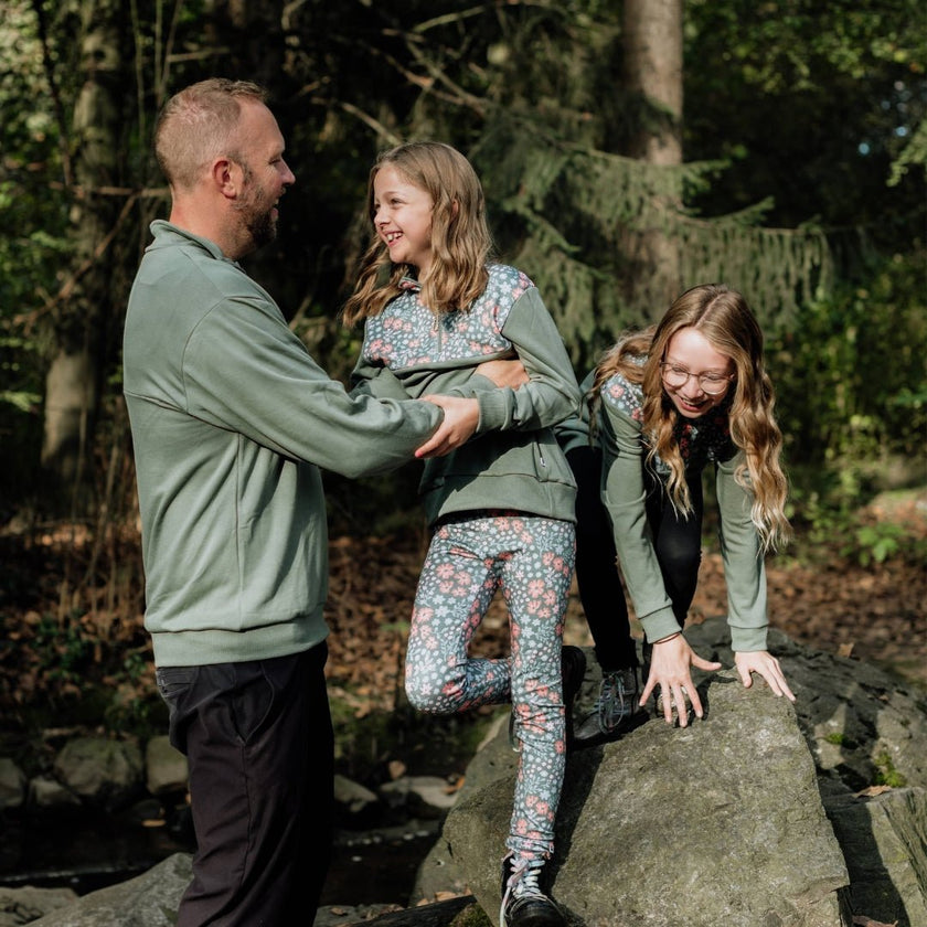 Adult Unisex Bamboo Fleece Half Zip | Smoked Pine