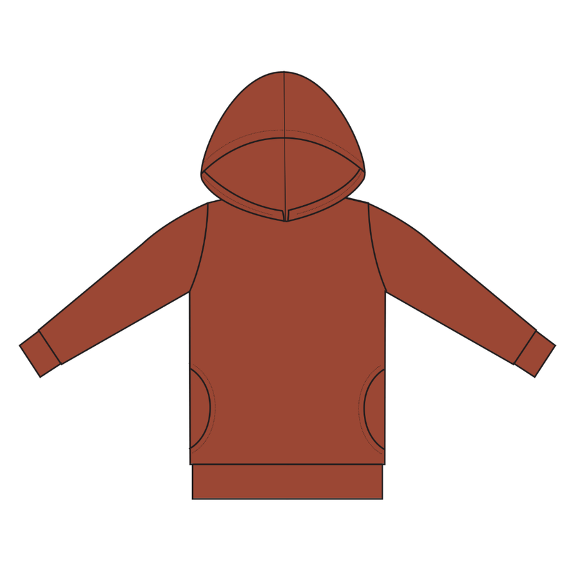Adult Unisex Lightweight Hoodie | Burnt Brick