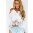Summer Halter neck crop Lace blouse tank top