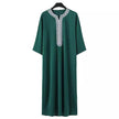 Traditional Arab Thobe for Men, Muslim Long Robe Middle Eastern Style