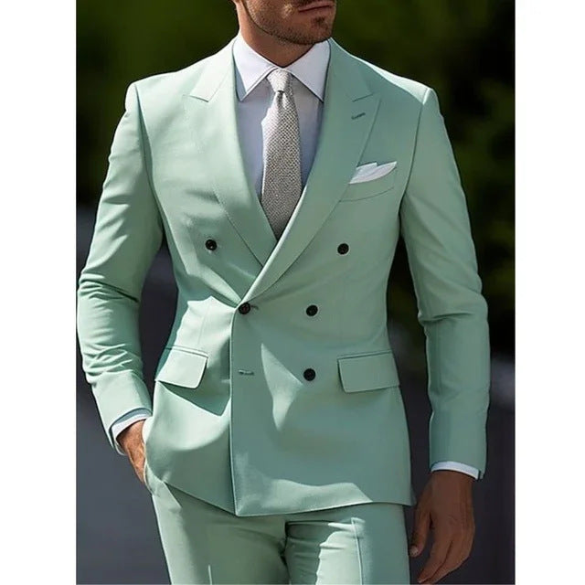 Men's British Slim Fit 2-Piece Suit Set – 17 Colors, Banquet & Wedding Formal Wear | Canada & USA (XS–5XL)