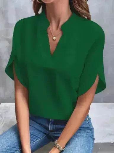 Summer Short-sleeved Chiffon Shirt New V-neck blouse Women's Casual Versatile Clothing Evening Tops for Women