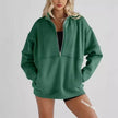 Women's Half Zipper Pocket Fashion Casual Exercise Oversized Sweatshirt Pullover