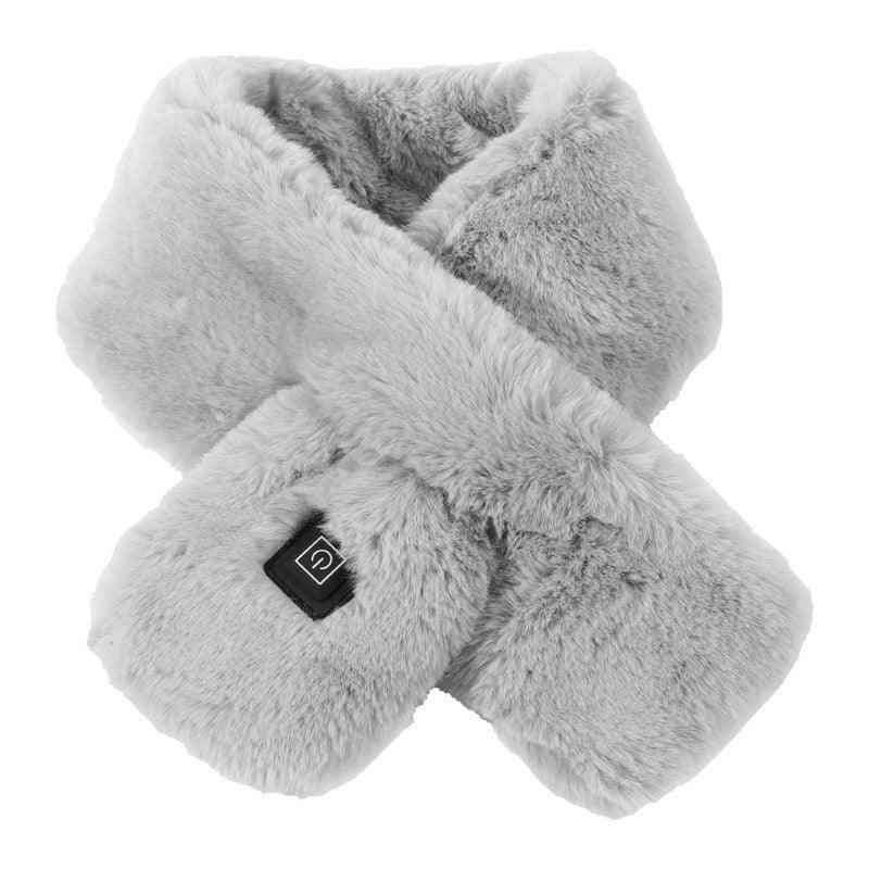 Smart USB Electric Heated fluffy Plush Winter Shawl Neck Wrap Pain Relief Neck Scarf
