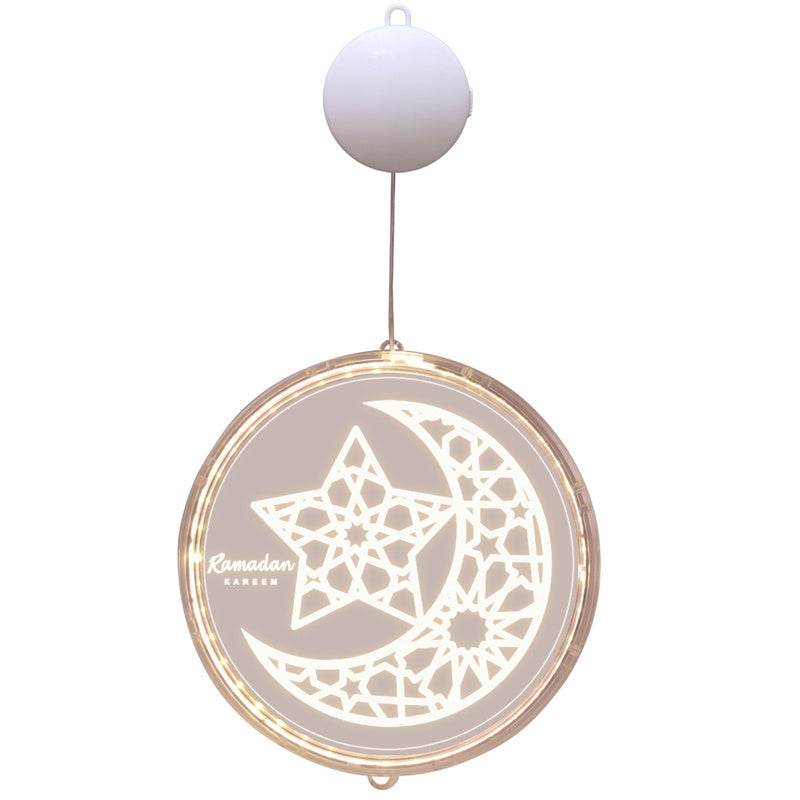 Acrylic Moon Castle Eid Al Fitr Ramadan Hanging Lamp Battery