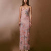 Halter neck Spaghetti Backless Butterfly Design Spring Summer long dress