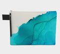 Zippered Cotton Canvas Carry All | Blue Ink wave