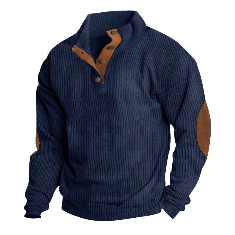 Corduroy Casual Stand Collar Long-sleeved Sweater men